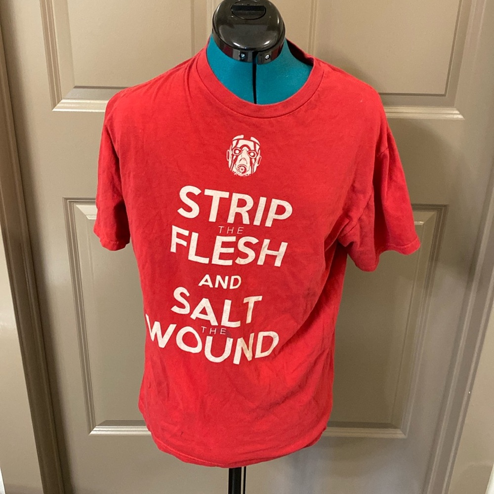 Borderlands2 strip the flesh and salt the wound men’s red tshirt